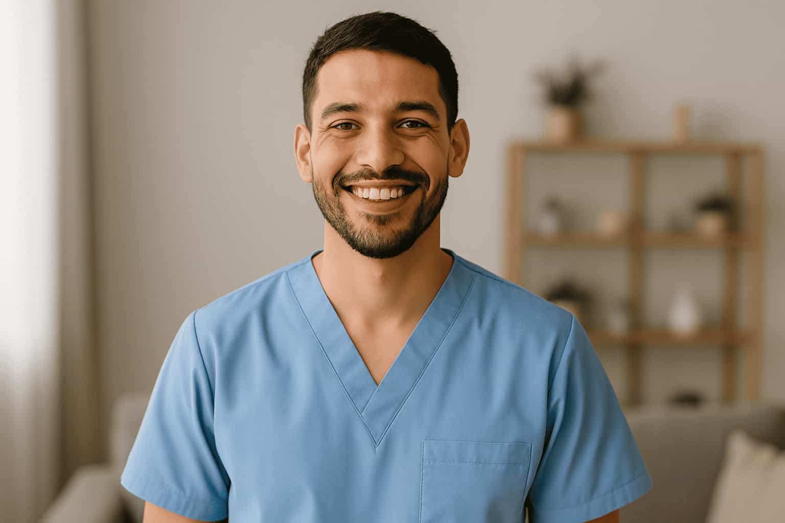 Cuidador profesional sonriente